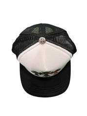 Chrome Hearts King Taco Camo Cross Trucker Hat Black / White - Supra Sneakers