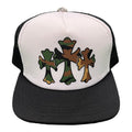 Chrome Hearts King Taco Camo Cross Trucker Hat Black / White