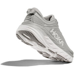 Hoka One One Bondi 7 Harbor Mist White — angled three-quarter, outsole visible - Image 4