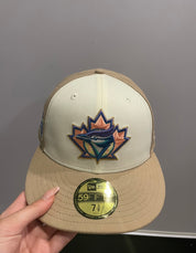 New Era 59 Fifty Sugar Shack 2.0 Toronto Blue Jays 25th Anniversary Patch Rail Hat - White, Tan, Lavender, Hat - Supra Sneakers