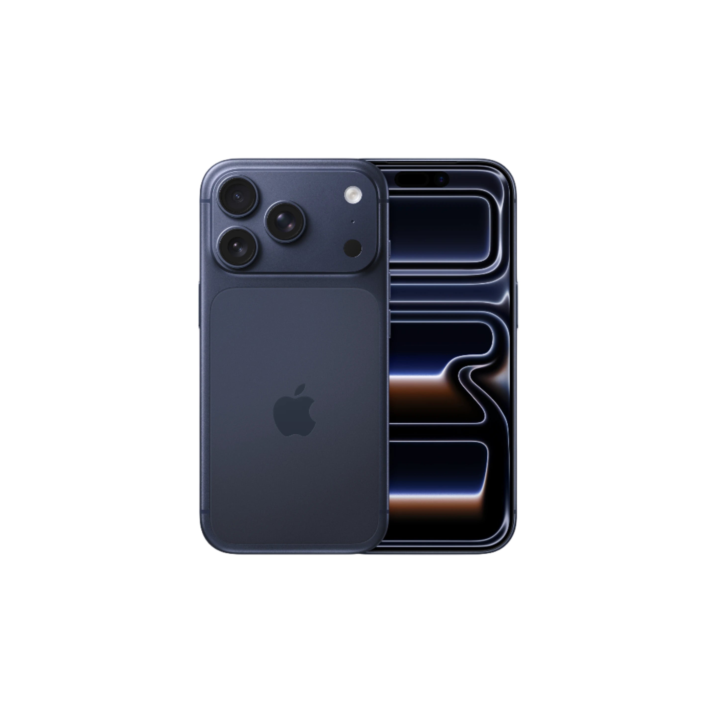 Black smartphone with Apple logo on a white background