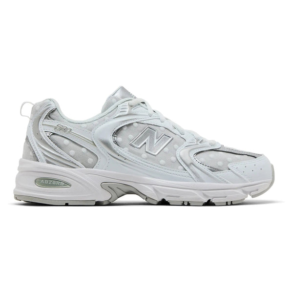 New Balance 530 White Silver Metallic Polka Dots