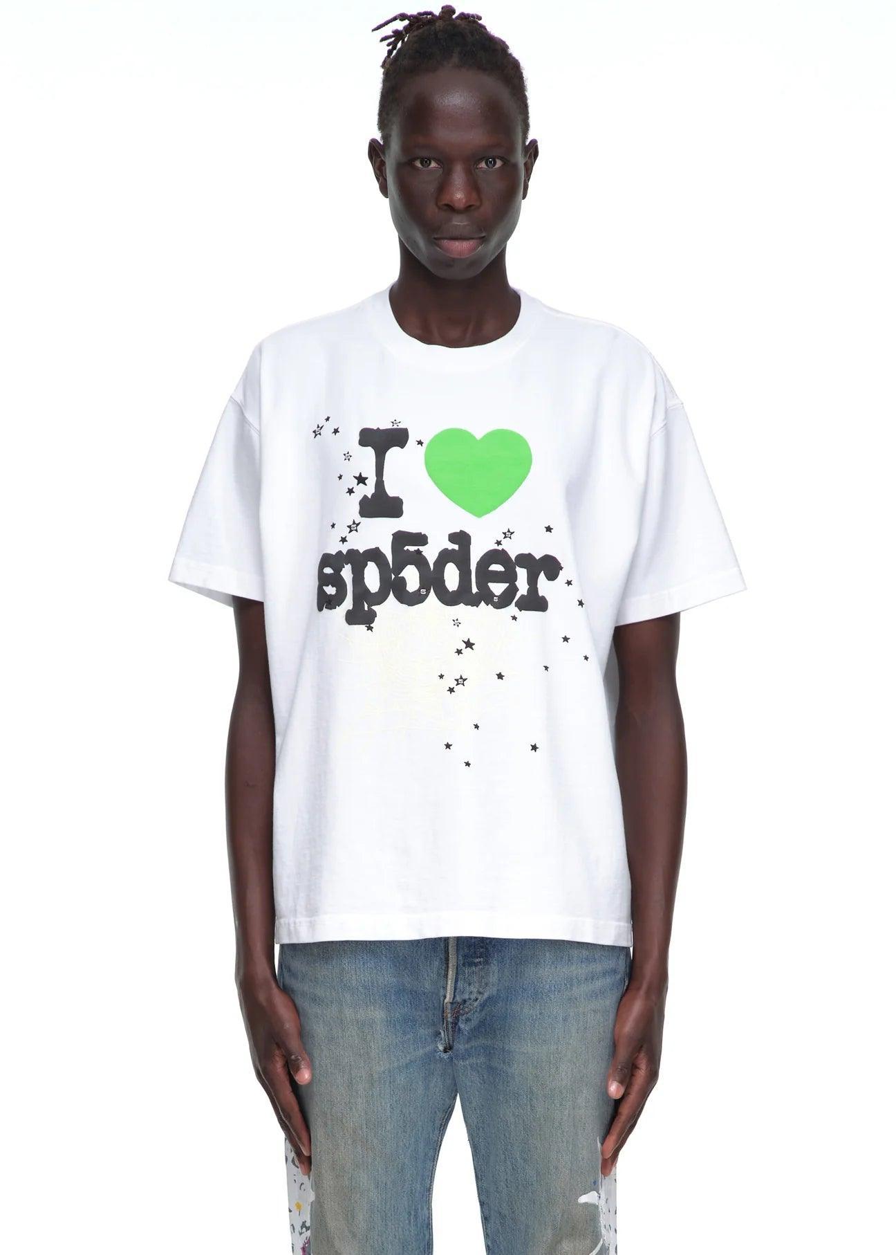 Sp5der Souvenir "I Heart Sp5der" Tee White / Green - Supra Sneakers