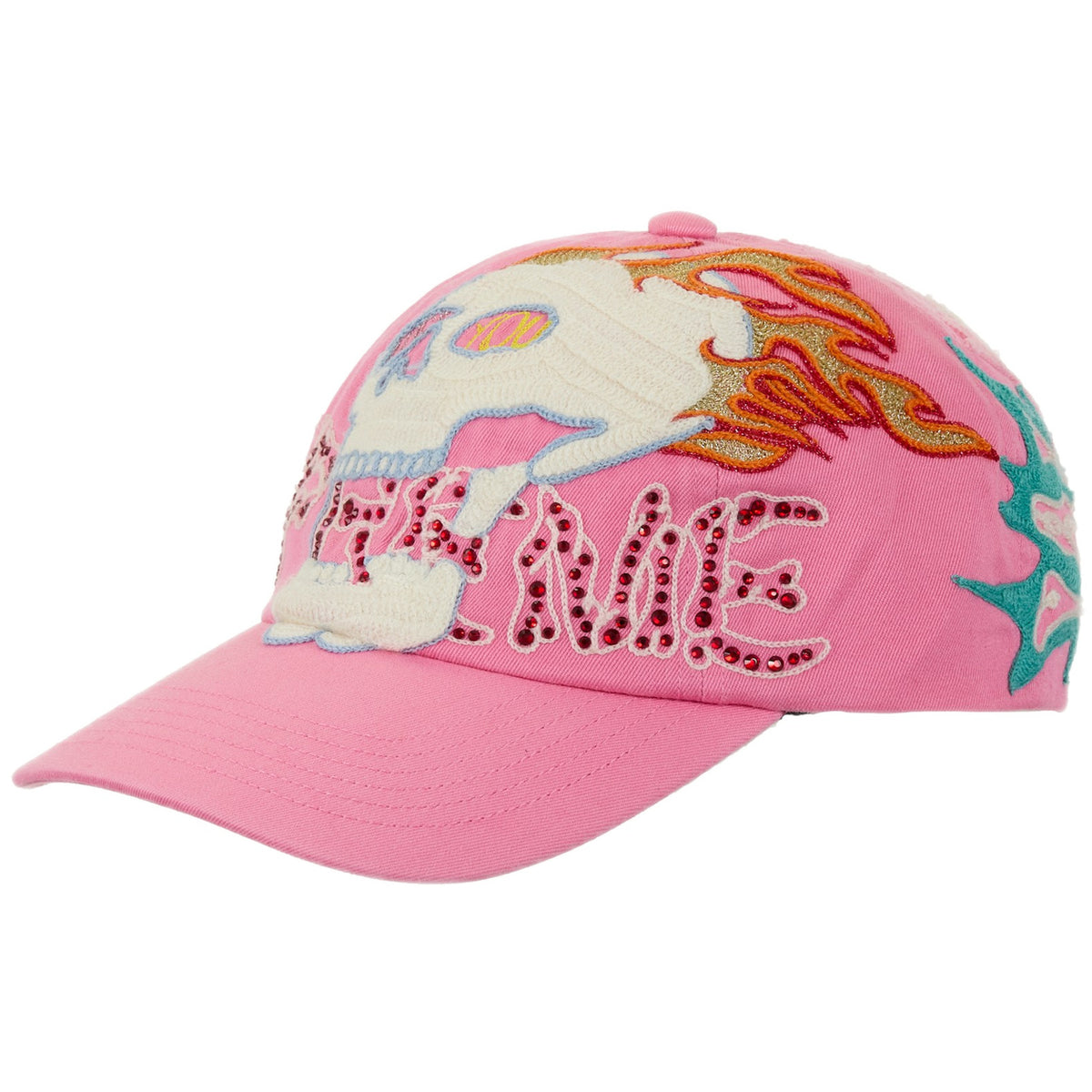 Supreme WFST 6-Panel cap in pink, on a white background