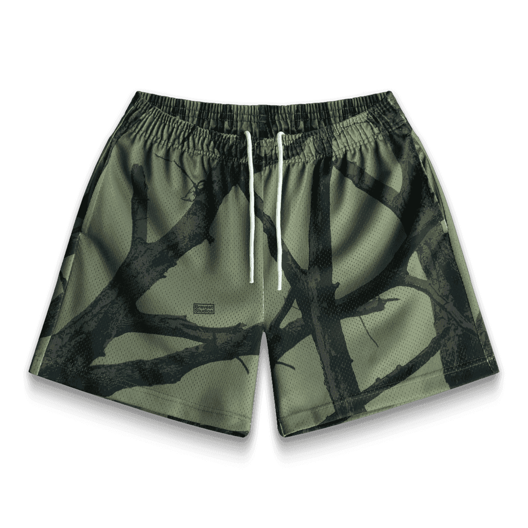 Bravest Studios Tree Camo Shorts Green - Supra Sneakers