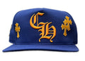 Chrome Hearts Leather Patches Snapback Hat Blue / Yellow